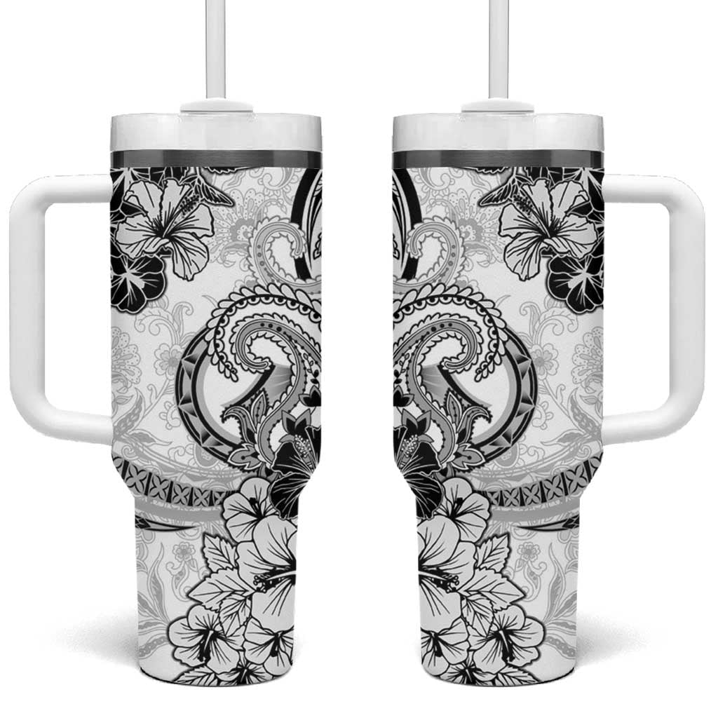 Polynesia Paisley Tumbler With Handle Mix White Polynesian Pattern LT05 One Size: 40 oz White - Polynesian Pride