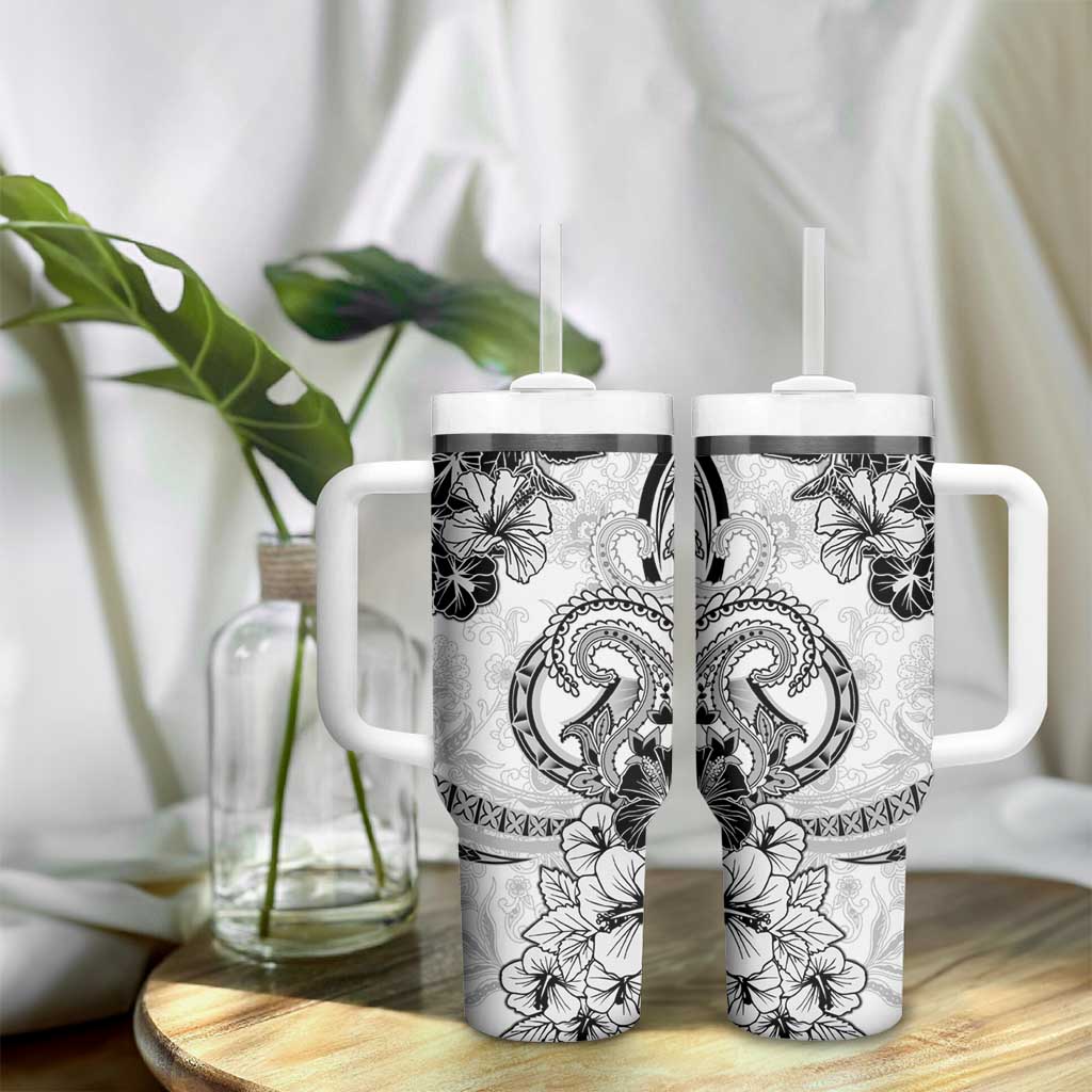 Polynesia Paisley Tumbler With Handle Mix White Polynesian Pattern LT05 - Polynesian Pride