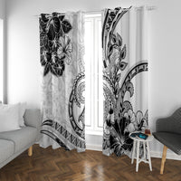Polynesia Paisley Window Curtain Mix White Polynesian Pattern LT05 With Grommets White - Polynesian Pride