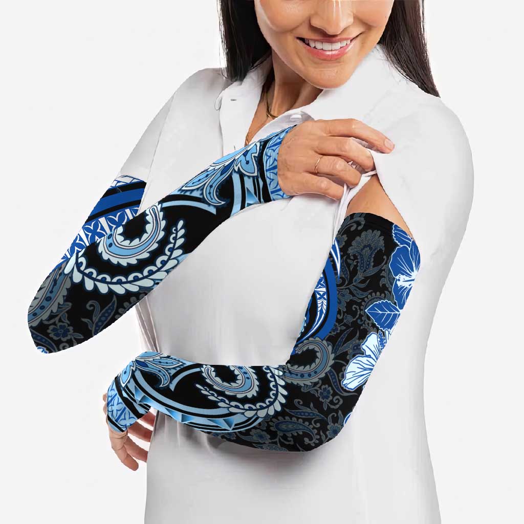 Polynesia Paisley Arm Sleeves Mix Blue Polynesian Pattern - Polynesian Pride