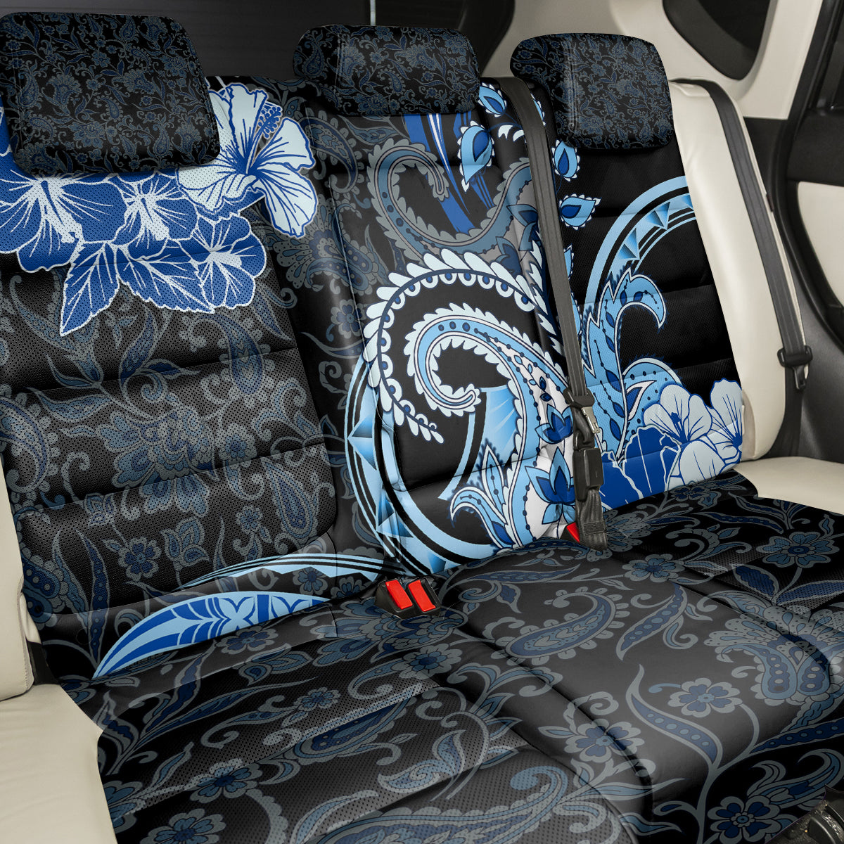Polynesia Paisley Back Car Seat Cover Mix Blue Polynesian Pattern LT05 - Polynesian Pride
