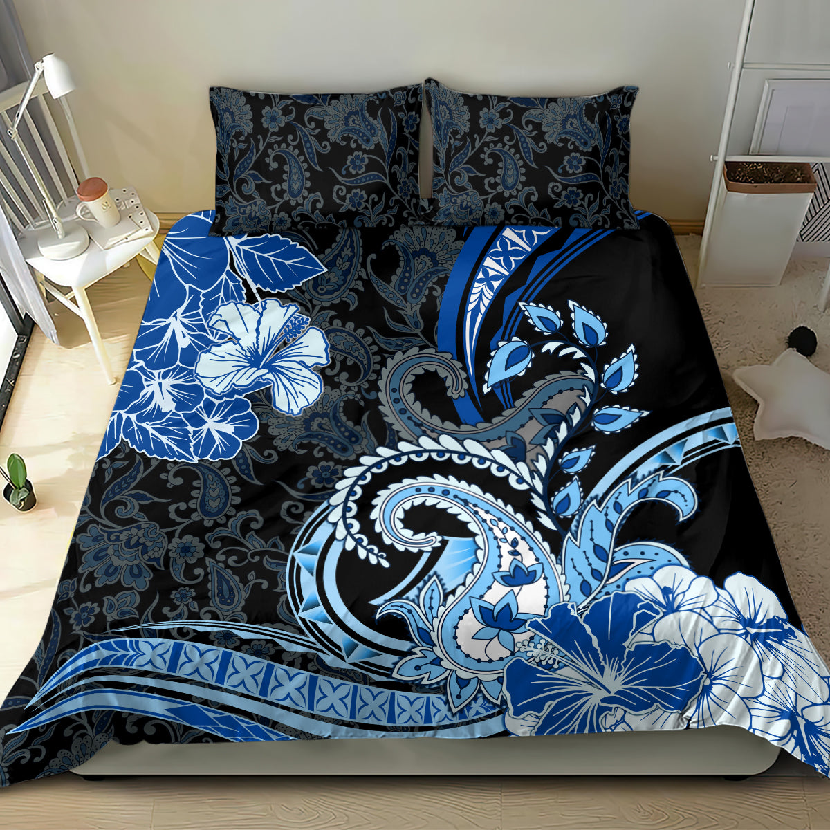 Polynesia Paisley Bedding Set Mix Blue Polynesian Pattern LT05 - Polynesian Pride