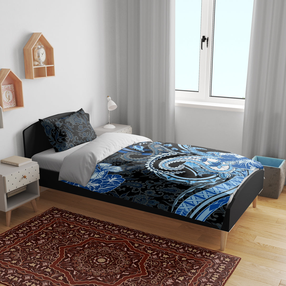 Polynesia Paisley Bedding Set Mix Blue Polynesian Pattern LT05 - Polynesian Pride