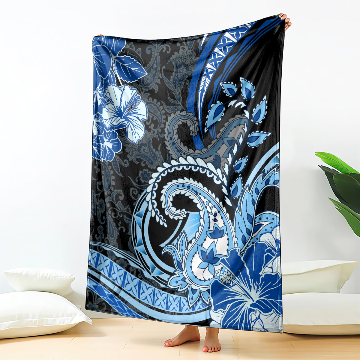 Polynesia Paisley Blanket Mix Blue Polynesian Pattern LT05 - Polynesian Pride