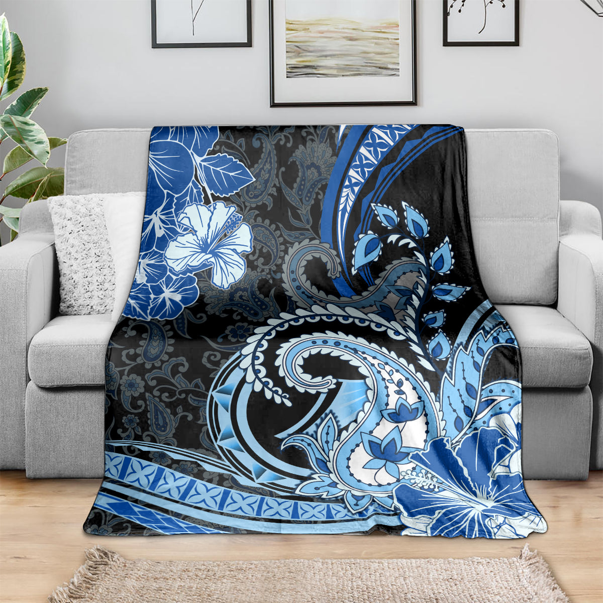 Polynesia Paisley Blanket Mix Blue Polynesian Pattern LT05 - Polynesian Pride