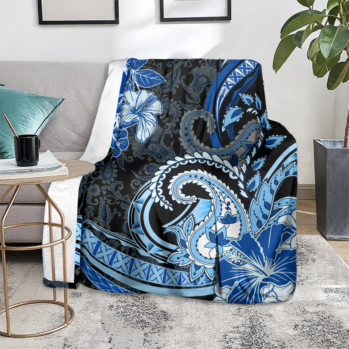 Polynesia Paisley Blanket Mix Blue Polynesian Pattern LT05 - Polynesian Pride