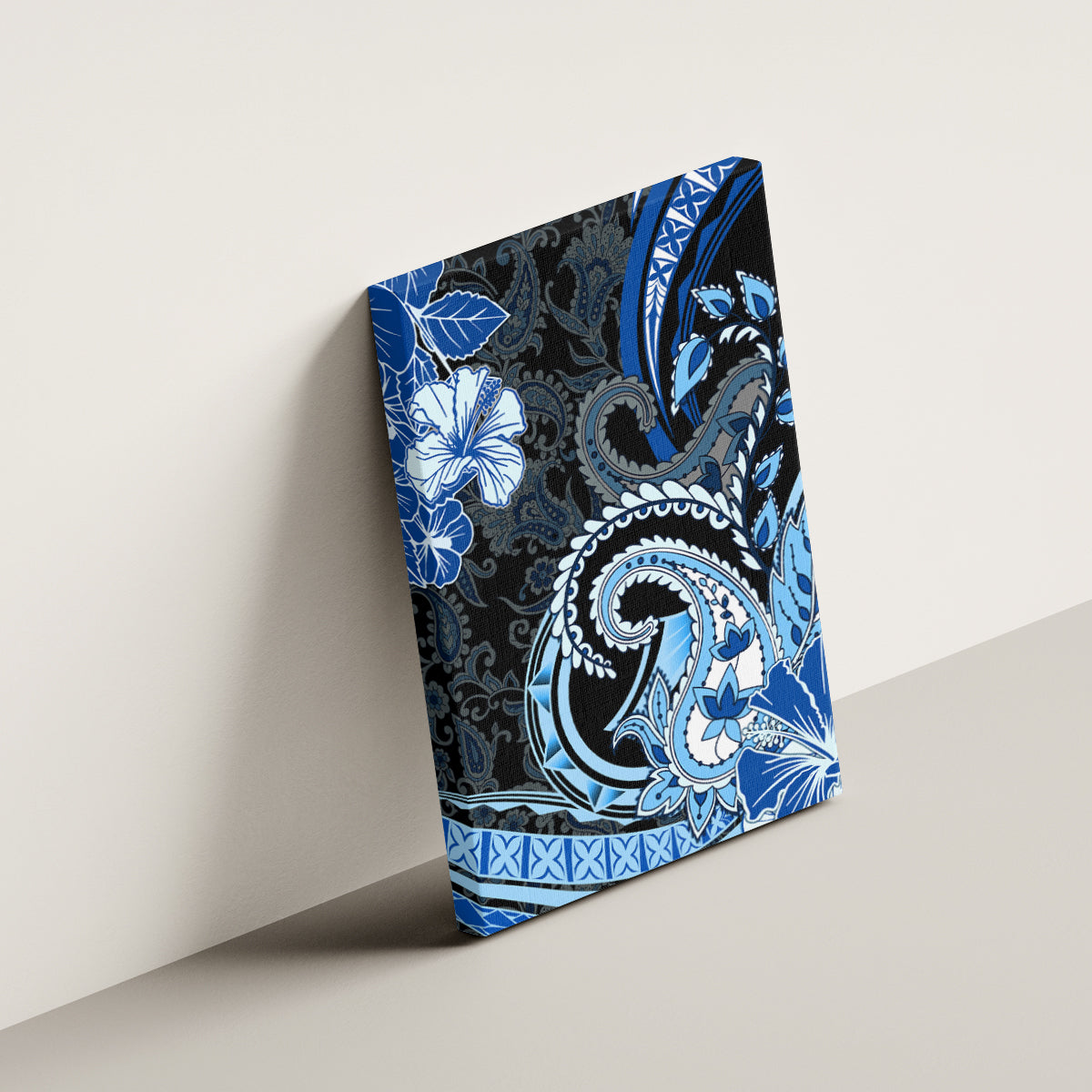 Polynesia Paisley Canvas Wall Art Mix Blue Polynesian Pattern LT05 - Polynesian Pride