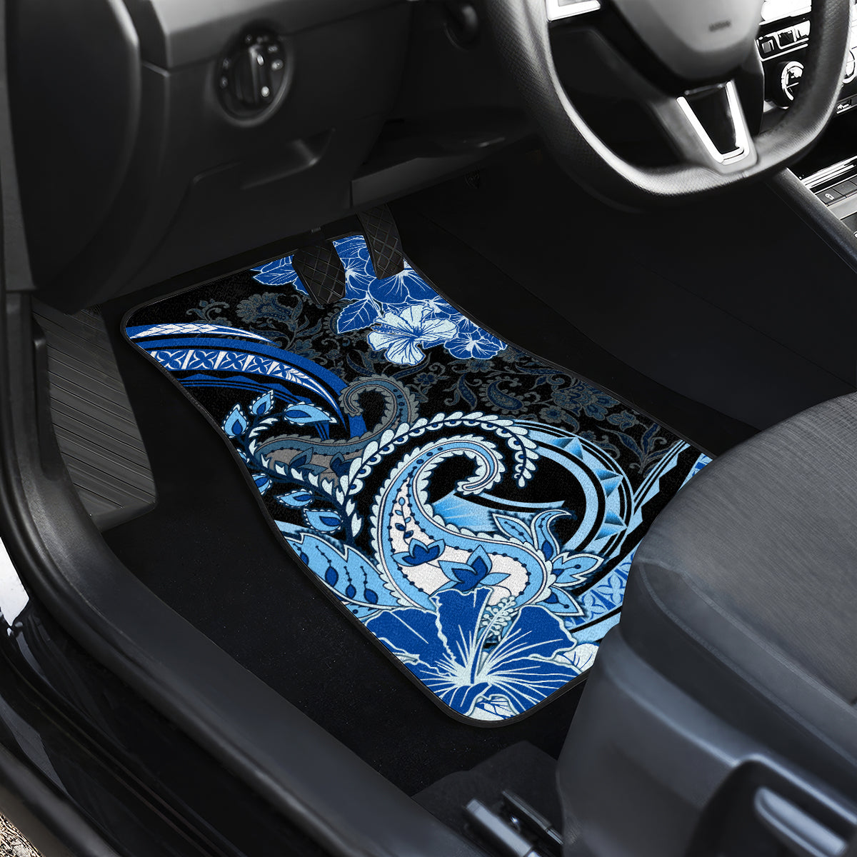 Polynesia Paisley Car Mats Mix Blue Polynesian Pattern LT05 - Polynesian Pride
