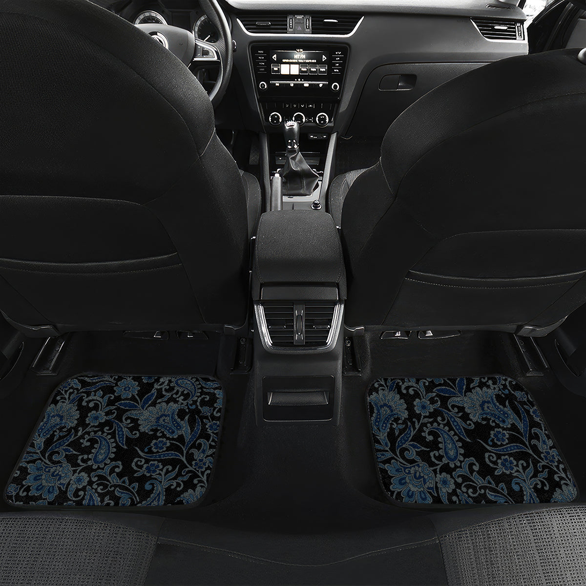 Polynesia Paisley Car Mats Mix Blue Polynesian Pattern LT05 Set 2pcs - Back Blue - Polynesian Pride
