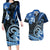 Polynesia Paisley Couples Matching Long Sleeve Bodycon Dress and Hawaiian Shirt Mix Blue Polynesian Pattern LT05 Blue - Polynesian Pride