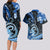 Polynesia Paisley Couples Matching Long Sleeve Bodycon Dress and Hawaiian Shirt Mix Blue Polynesian Pattern LT05 - Polynesian Pride