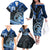 Polynesia Paisley Family Matching Off Shoulder Long Sleeve Dress and Hawaiian Shirt Mix Blue Polynesian Pattern LT05 - Polynesian Pride