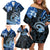 Polynesia Paisley Family Matching Off Shoulder Short Dress and Hawaiian Shirt Mix Blue Polynesian Pattern LT05 - Polynesian Pride