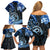 Polynesia Paisley Family Matching Off Shoulder Short Dress and Hawaiian Shirt Mix Blue Polynesian Pattern LT05 - Polynesian Pride