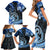 Polynesia Paisley Family Matching Short Sleeve Bodycon Dress and Hawaiian Shirt Mix Blue Polynesian Pattern LT05 - Polynesian Pride