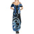 Polynesia Paisley Family Matching Summer Maxi Dress and Hawaiian Shirt Mix Blue Polynesian Pattern LT05 - Polynesian Pride