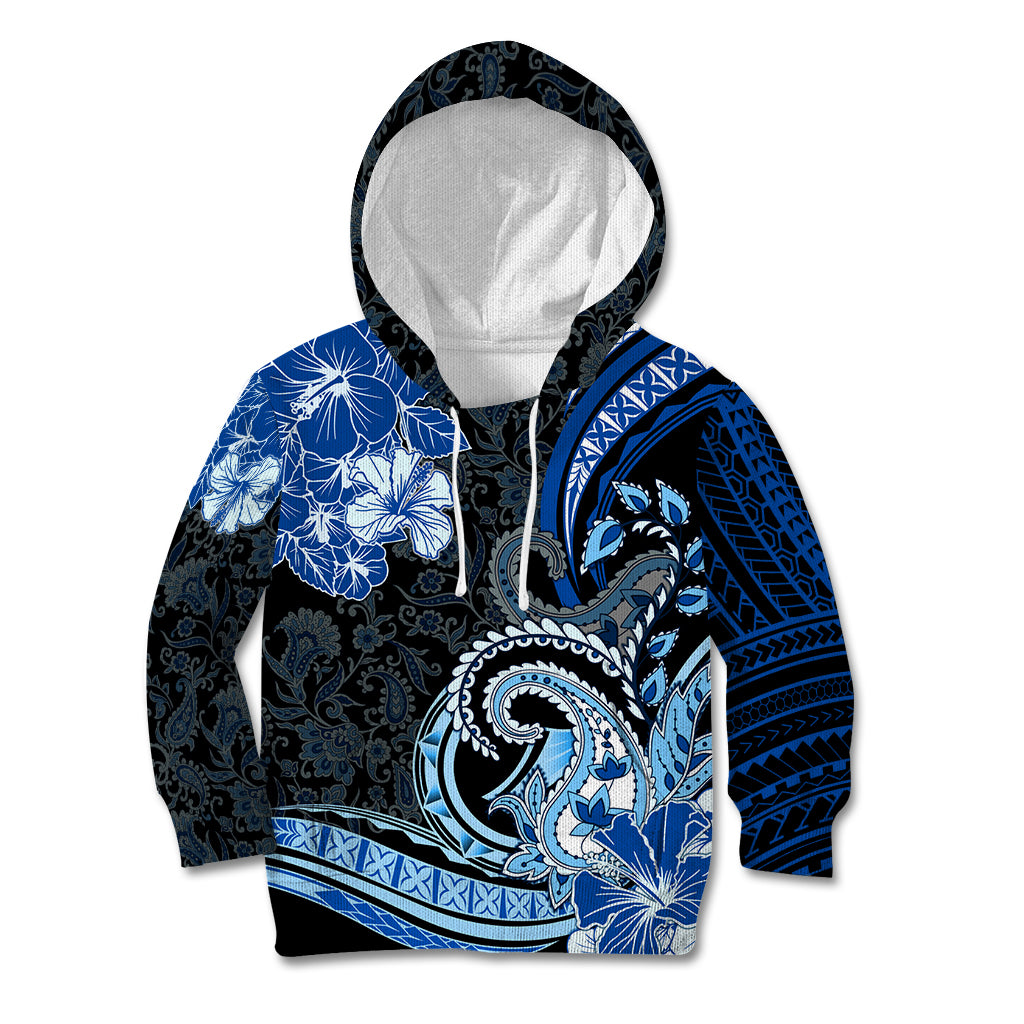 Polynesia Paisley Kid Hoodie Mix Blue Polynesian Pattern LT05 Hoodie Blue - Polynesian Pride