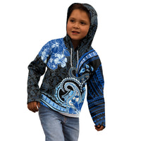 Polynesia Paisley Kid Hoodie Mix Blue Polynesian Pattern LT05 - Polynesian Pride