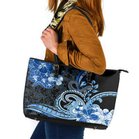 Polynesia Paisley Leather Tote Bag Mix Blue Polynesian Pattern LT05 Blue - Polynesian Pride
