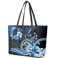 Polynesia Paisley Leather Tote Bag Mix Blue Polynesian Pattern LT05 - Polynesian Pride