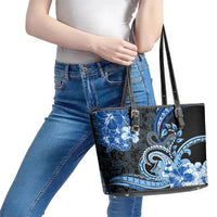 Polynesia Paisley Leather Tote Bag Mix Blue Polynesian Pattern LT05 - Polynesian Pride