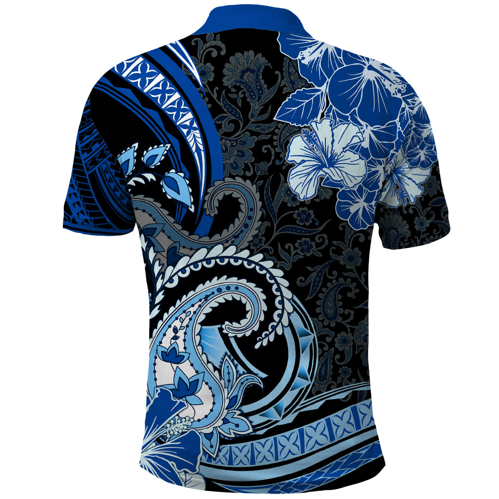 Polynesia Paisley Polo Shirt Mix Blue Polynesian Pattern LT05 - Polynesian Pride