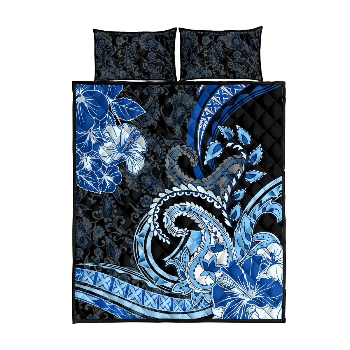 Polynesia Paisley Quilt Bed Set Mix Blue Polynesian Pattern LT05 - Polynesian Pride