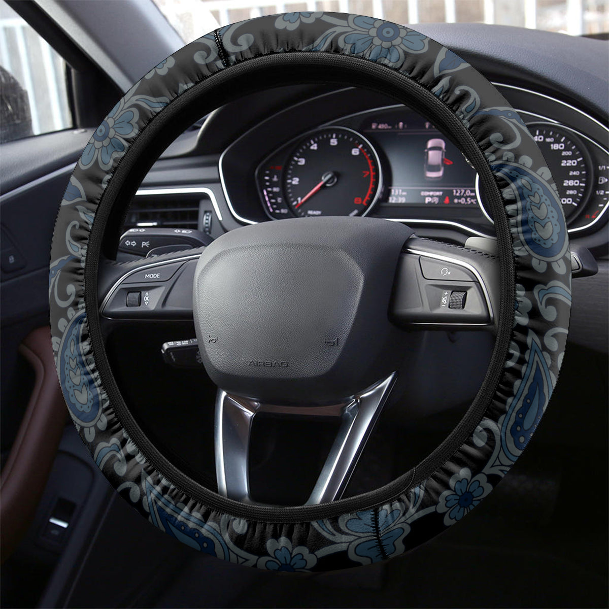 Polynesia Paisley Steering Wheel Cover Mix Blue Polynesian Pattern LT05 - Polynesian Pride