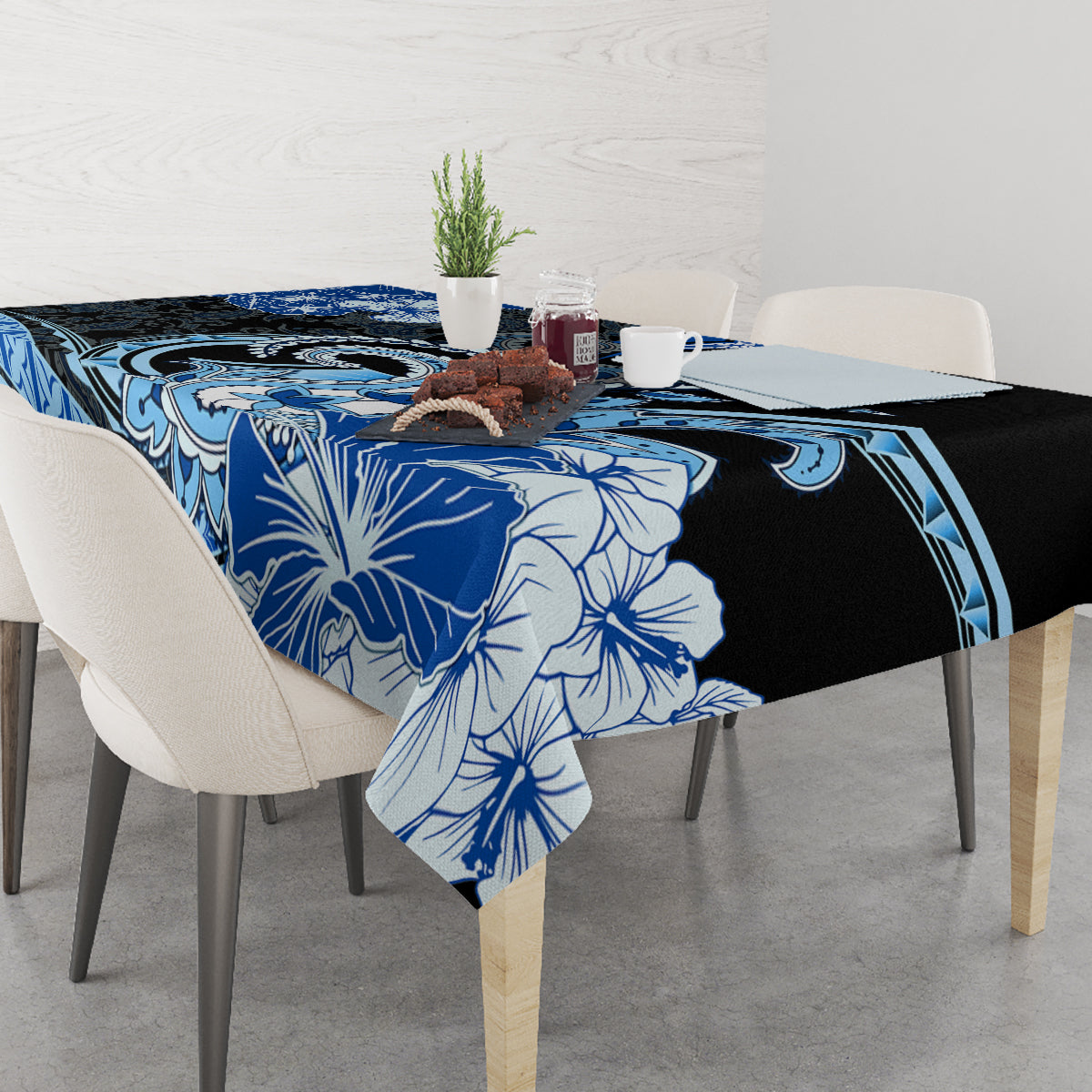 Polynesia Paisley Tablecloth Mix Blue Polynesian Pattern LT05 - Polynesian Pride