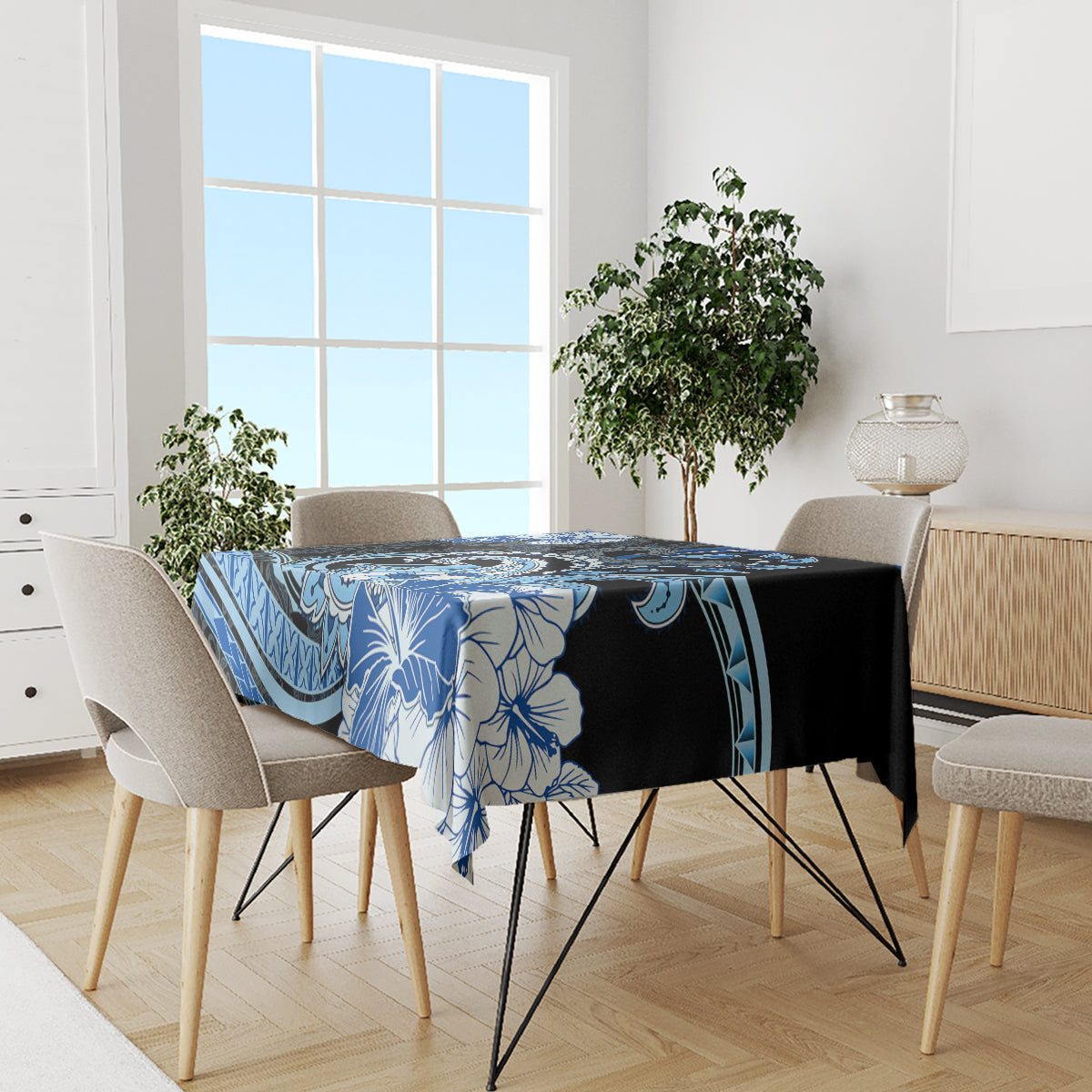 Polynesia Paisley Tablecloth Mix Blue Polynesian Pattern LT05 - Polynesian Pride