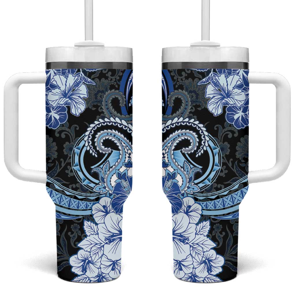 Polynesia Paisley Tumbler With Handle Mix Blue Polynesian Pattern