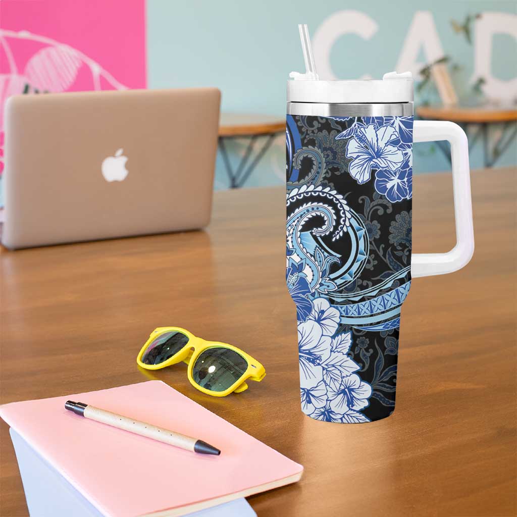 Polynesia Paisley Tumbler With Handle Mix Blue Polynesian Pattern LT05 - Polynesian Pride