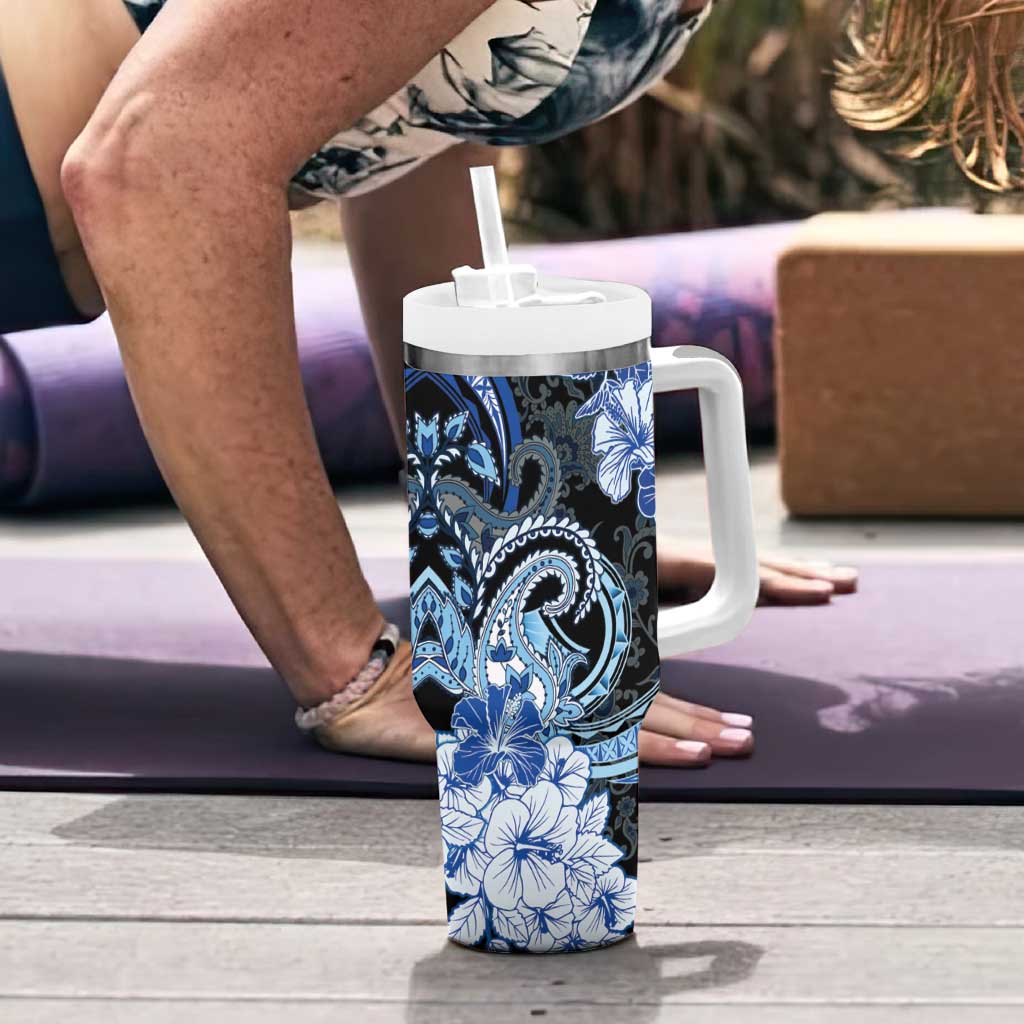 Polynesia Paisley Tumbler With Handle Mix Blue Polynesian Pattern LT05 - Polynesian Pride