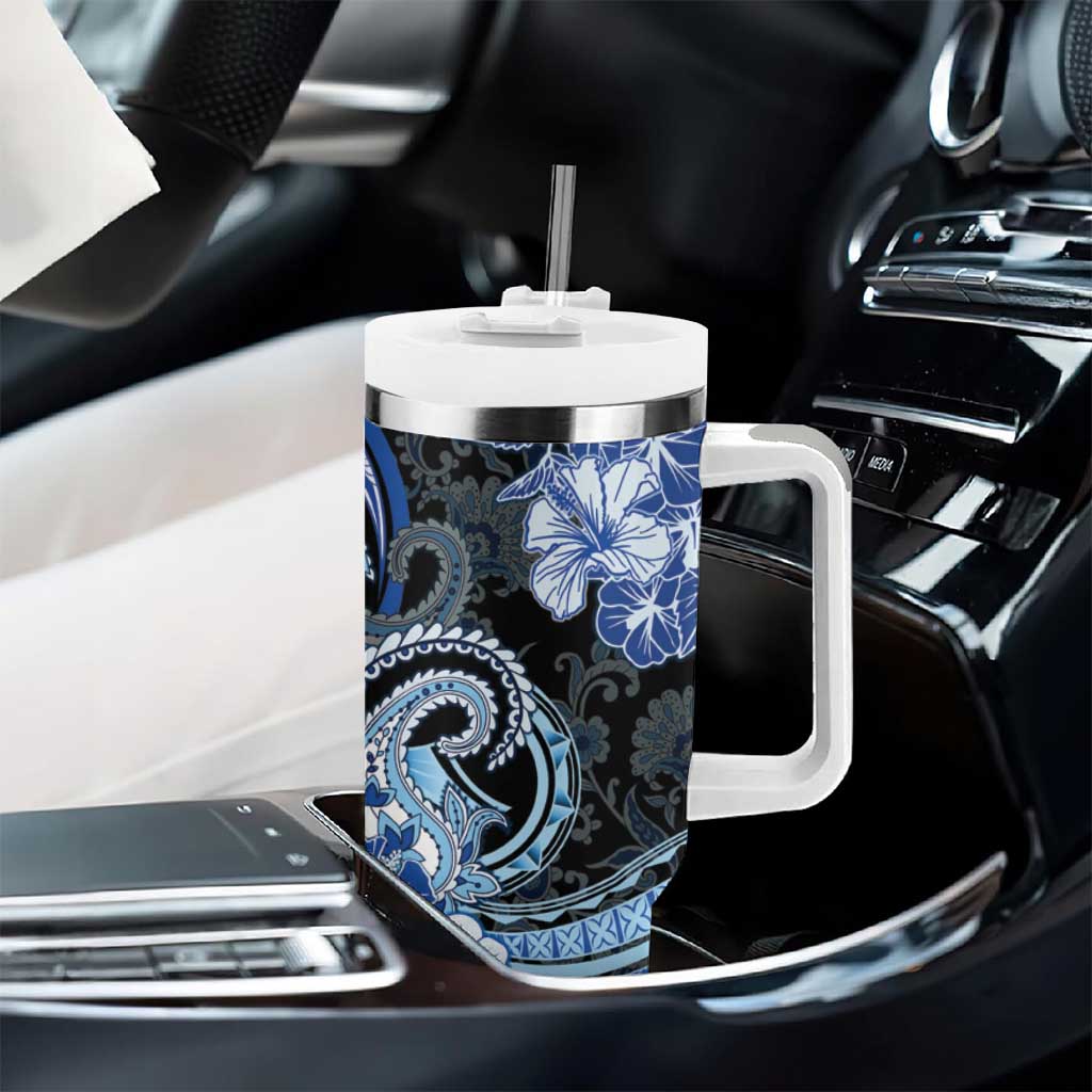Polynesia Paisley Tumbler With Handle Mix Blue Polynesian Pattern LT05 - Polynesian Pride