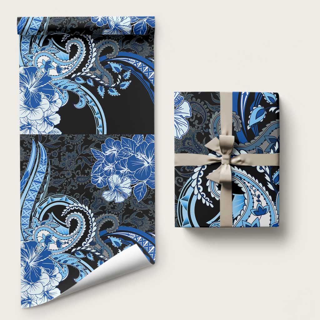 Polynesia Paisley Wrapping Paper Mix Blue Polynesian Pattern LT05 58" × 23" Blue - Polynesian Pride