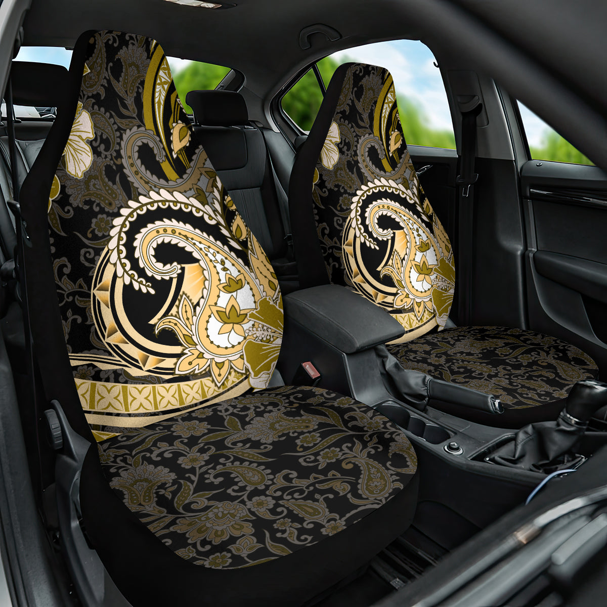 Polynesia Paisley Car Seat Cover Mix Gold Polynesian Pattern
