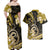 Polynesia Paisley Couples Matching Off Shoulder Maxi Dress and Hawaiian Shirt Mix Gold Polynesian Pattern LT05 - Polynesian Pride