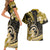 Polynesia Paisley Couples Matching Short Sleeve Bodycon Dress and Hawaiian Shirt Mix Gold Polynesian Pattern LT05 - Polynesian Pride