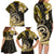 Polynesia Paisley Family Matching Long Sleeve Bodycon Dress and Hawaiian Shirt Mix Gold Polynesian Pattern LT05 - Polynesian Pride