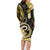 Polynesia Paisley Family Matching Long Sleeve Bodycon Dress and Hawaiian Shirt Mix Gold Polynesian Pattern LT05 - Polynesian Pride