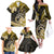 Polynesia Paisley Family Matching Off Shoulder Long Sleeve Dress and Hawaiian Shirt Mix Gold Polynesian Pattern LT05 - Polynesian Pride