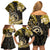 Polynesia Paisley Family Matching Off Shoulder Short Dress and Hawaiian Shirt Mix Gold Polynesian Pattern LT05 - Polynesian Pride