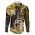 Polynesia Paisley Family Matching Puletasi and Hawaiian Shirt Mix Gold Polynesian Pattern LT05 Dad's Shirt - Long Sleeve Gold - Polynesian Pride