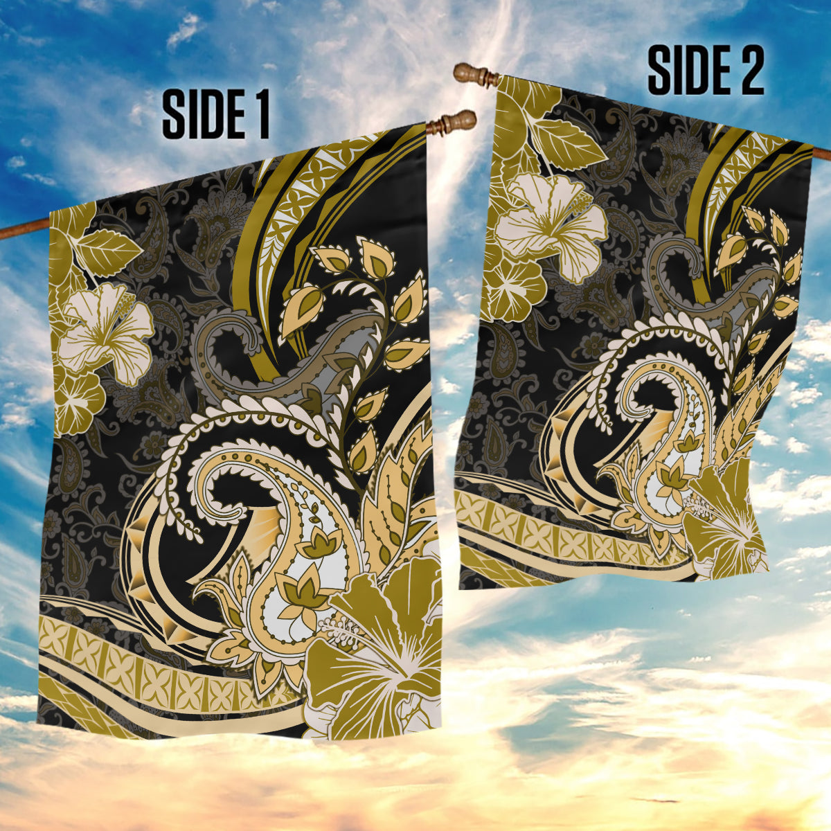 Polynesia Paisley Garden Flag Mix Gold Polynesian Pattern LT05 - Polynesian Pride