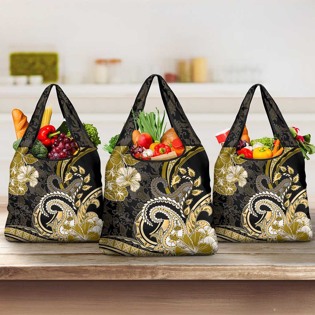 Polynesia Paisley Grocery Bag Mix Gold Polynesian Pattern LT05 3-pack One Size Gold - Polynesian Pride