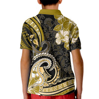 Polynesia Paisley Kid Polo Shirt Mix Gold Polynesian Pattern LT05 - Polynesian Pride