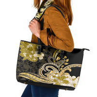 Polynesia Paisley Leather Tote Bag Mix Gold Polynesian Pattern LT05 Gold - Polynesian Pride