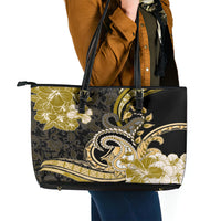 Polynesia Paisley Leather Tote Bag Mix Gold Polynesian Pattern LT05 - Polynesian Pride