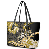 Polynesia Paisley Leather Tote Bag Mix Gold Polynesian Pattern LT05 - Polynesian Pride