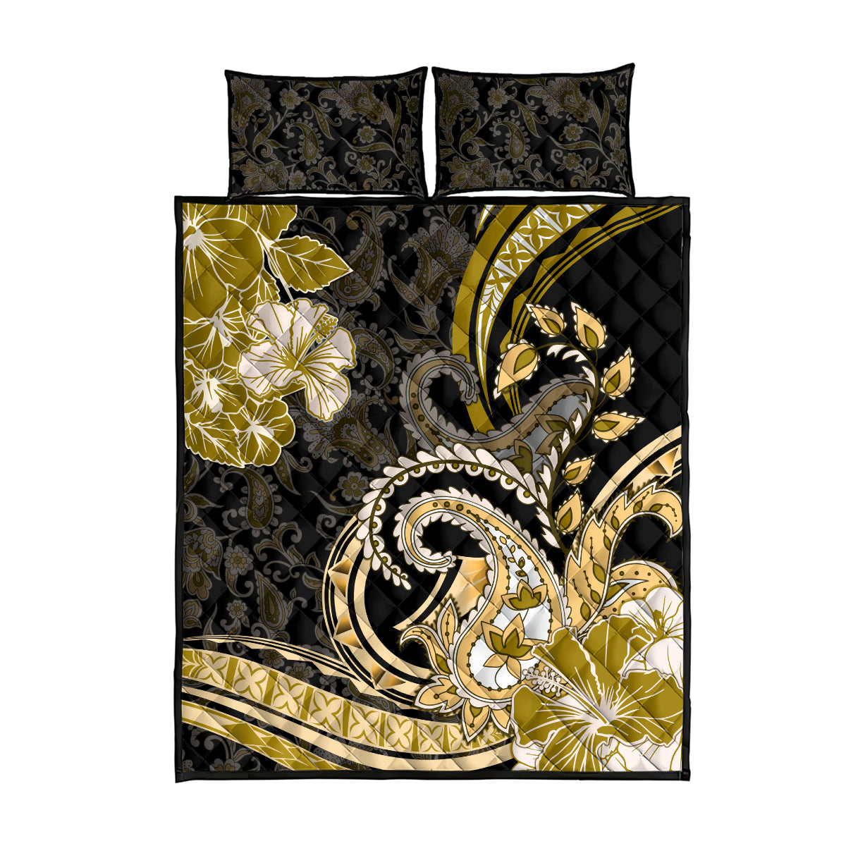 Polynesia Paisley Quilt Bed Set Mix Gold Polynesian Pattern LT05 - Polynesian Pride